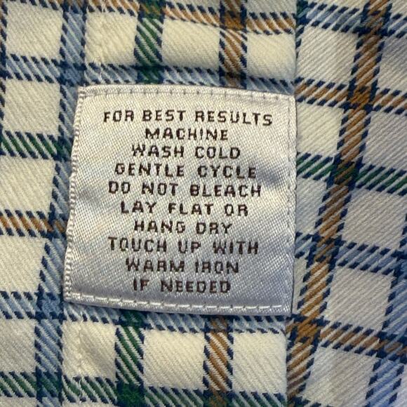 Peter Millar Sea Island Men’s Large Long White Plaid Casual Button Down Shirt - Picture 5 of 8